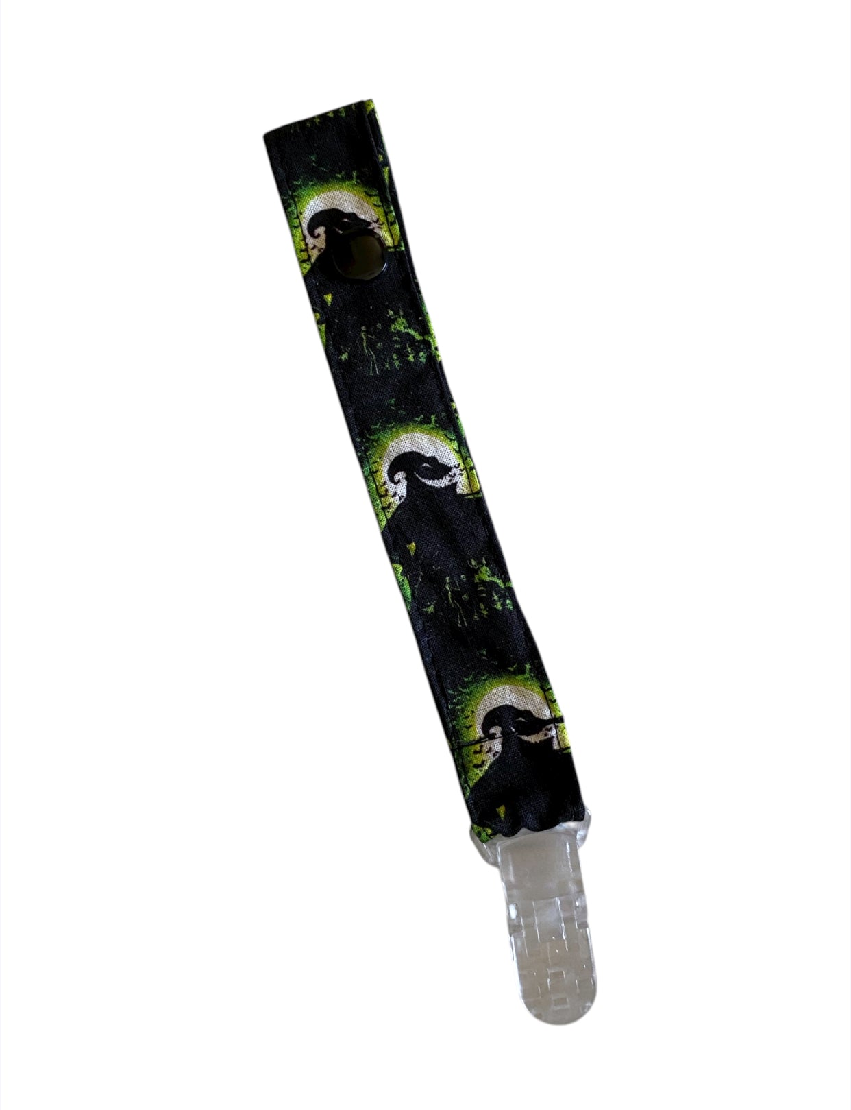 black and green oogie boogie pacifer clip