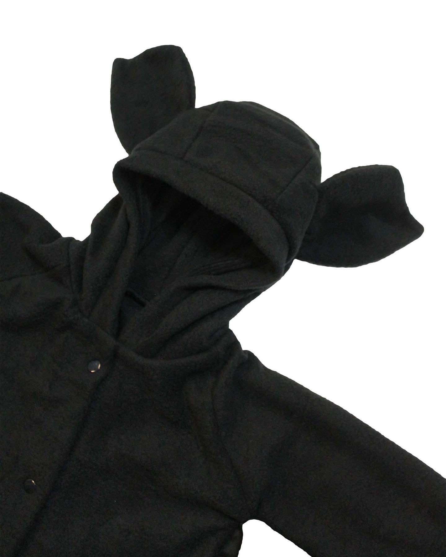 Black onesie with ears on a white background
