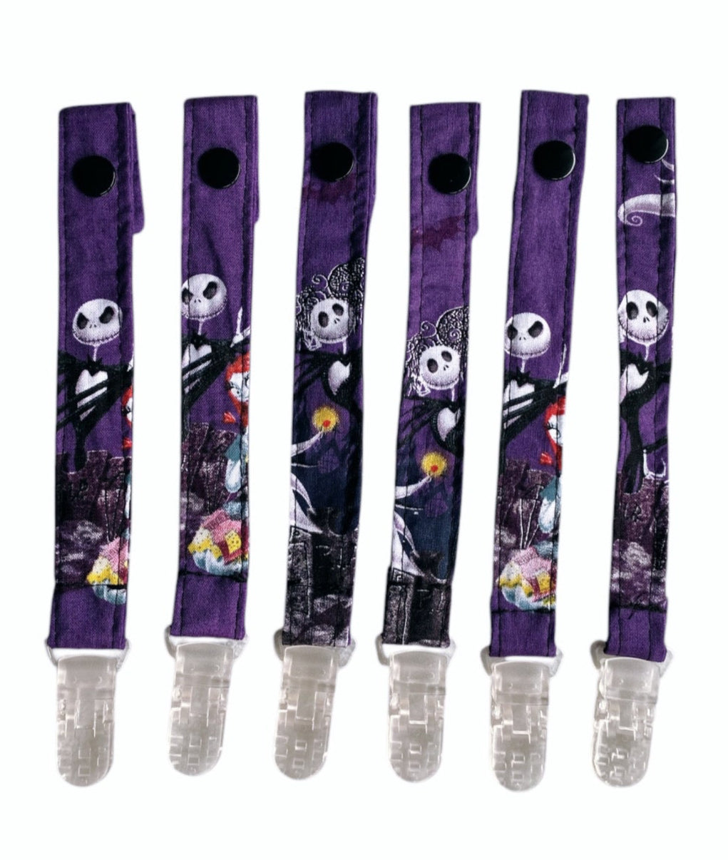 Newborn Purple Jack baby Pacifier Clip / infant baby shower gift