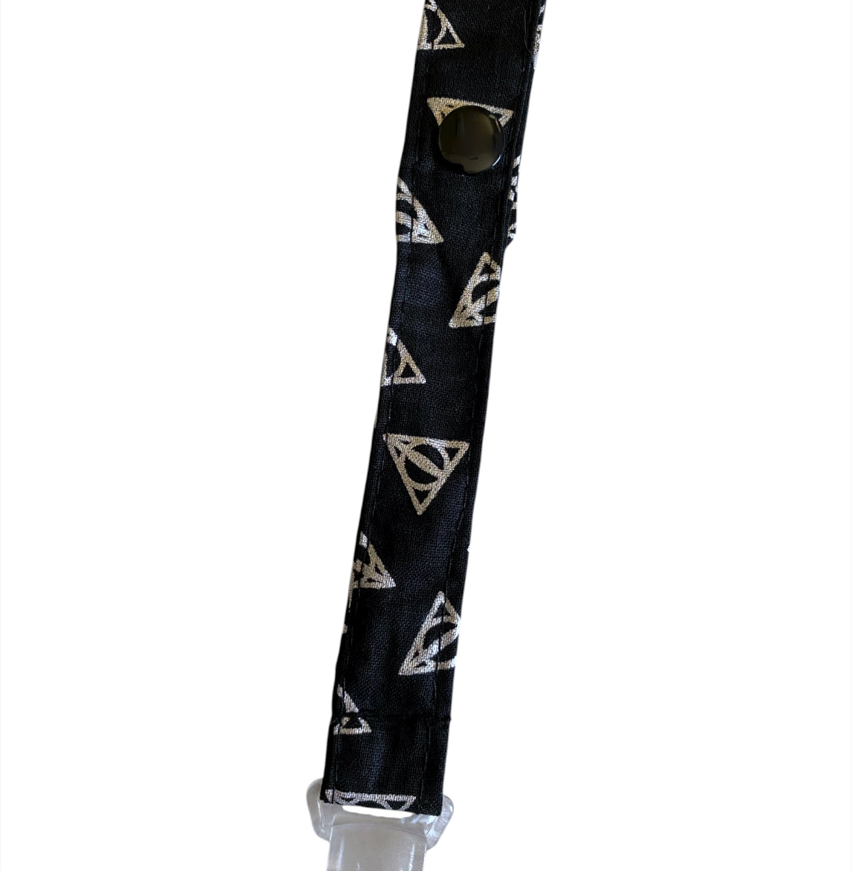 Black strap with silver triangle symbols on a white background
