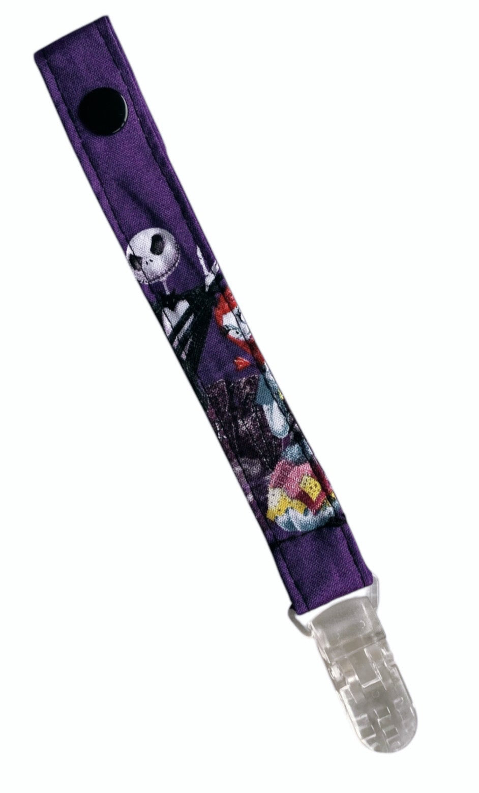 Newborn Purple Jack baby Pacifier Clip / infant baby shower gift