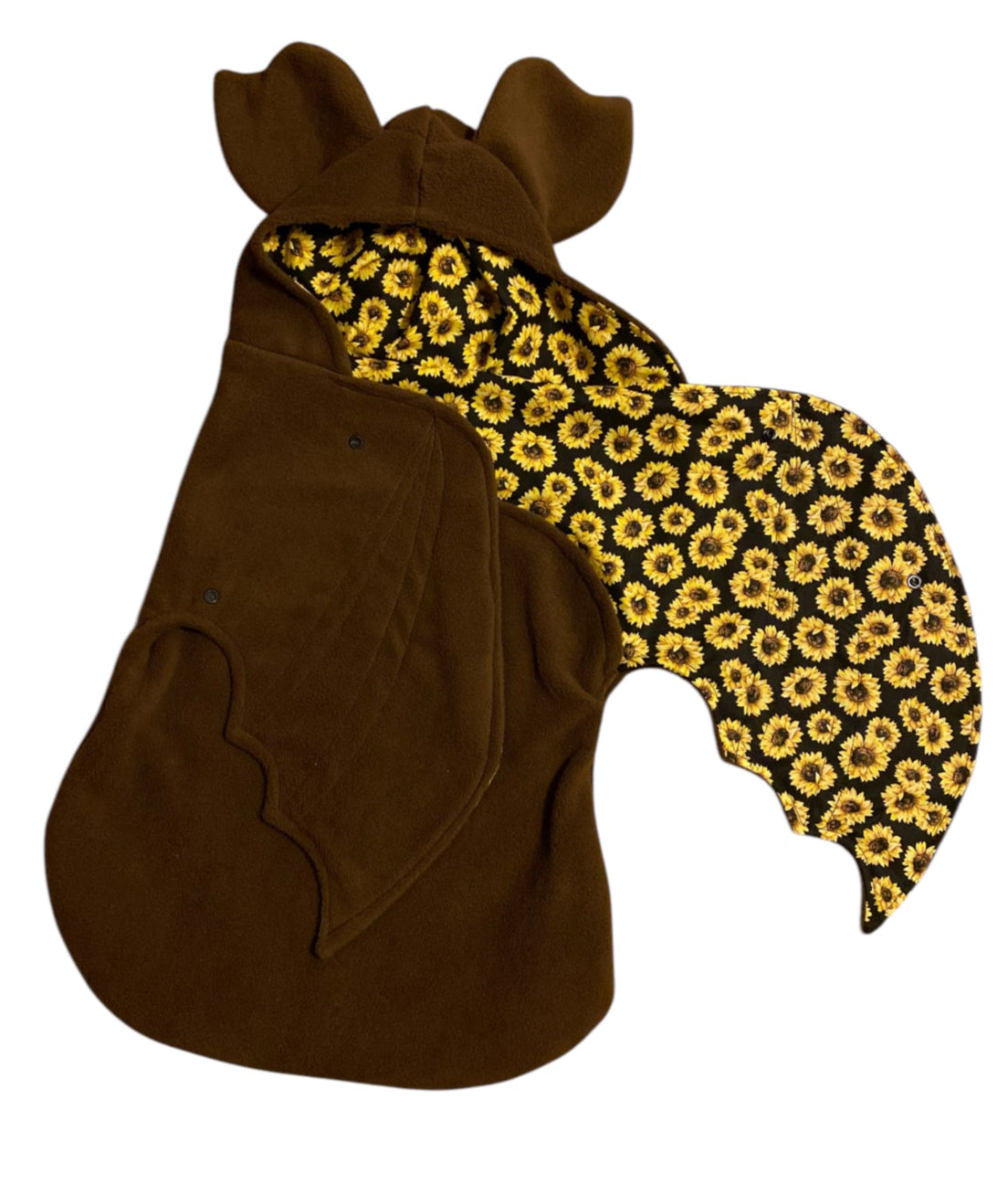 brown sunflower bat blanket