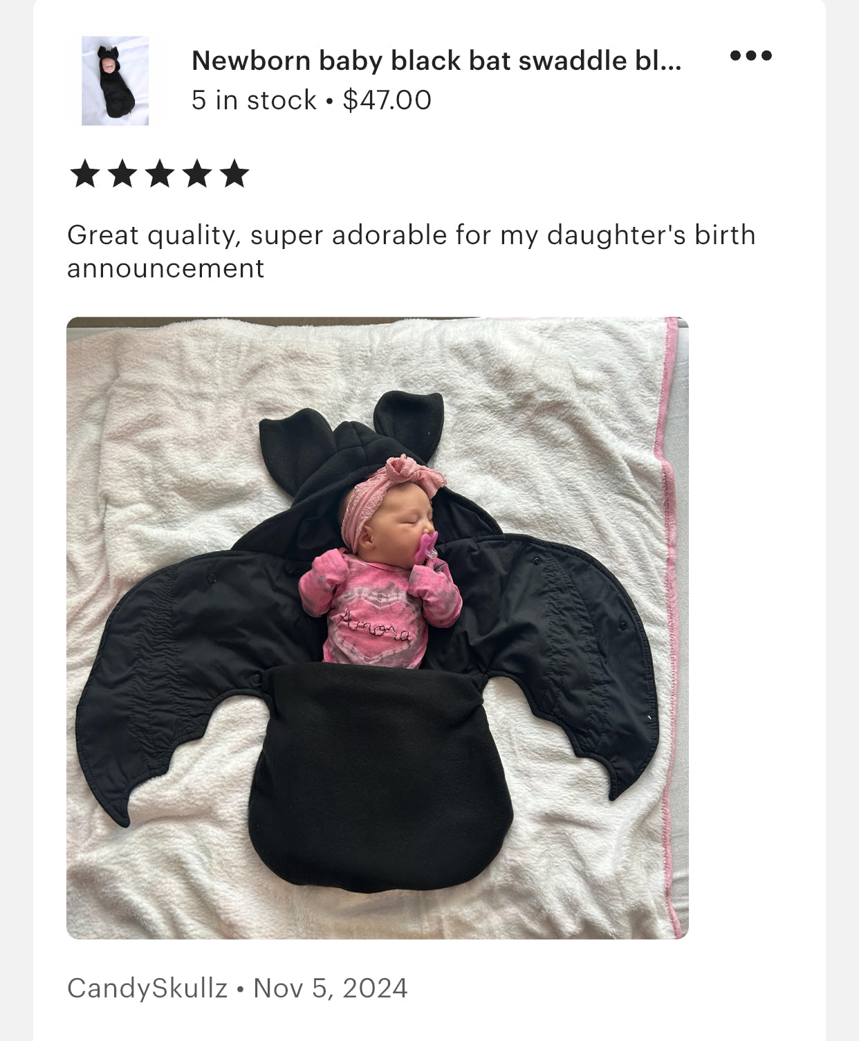 Newborn baby black bat swaddle blanket baby halloween costume October baby announcement