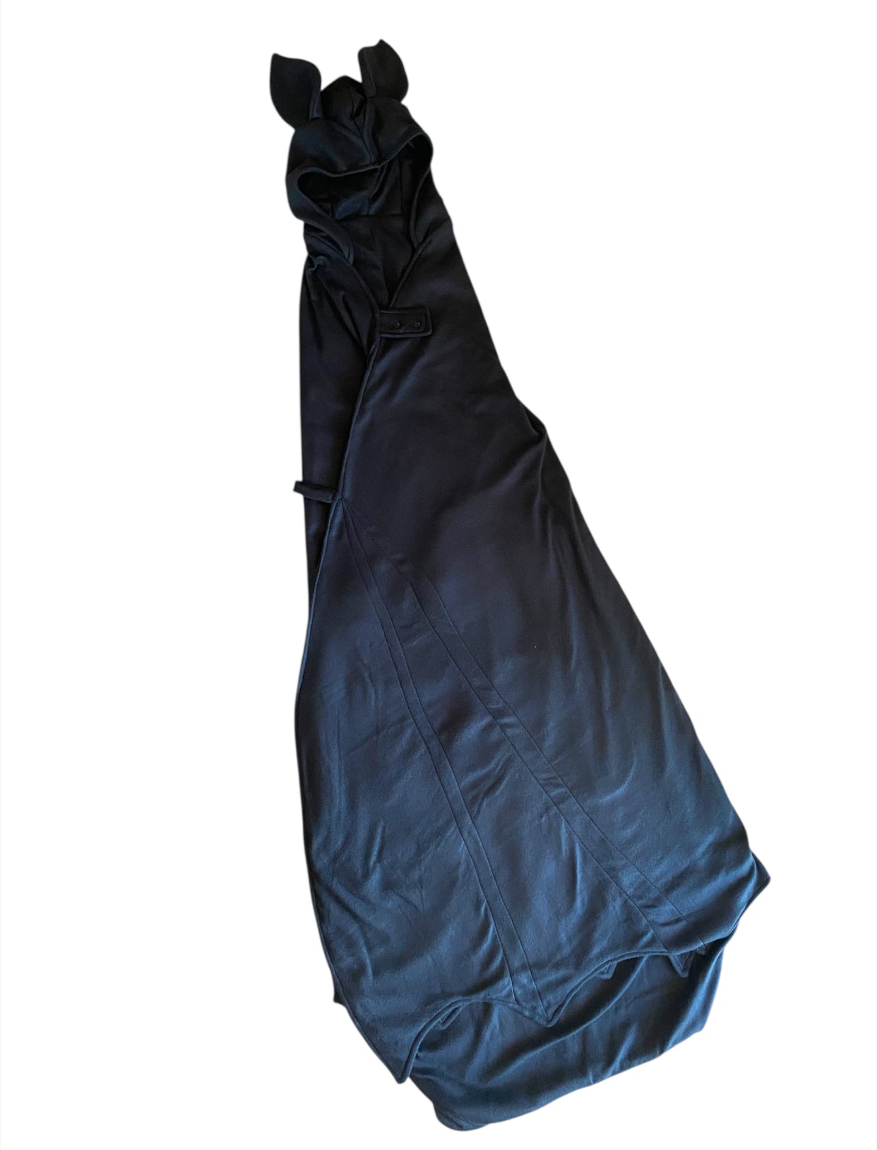 Black blanket with ears on a white background