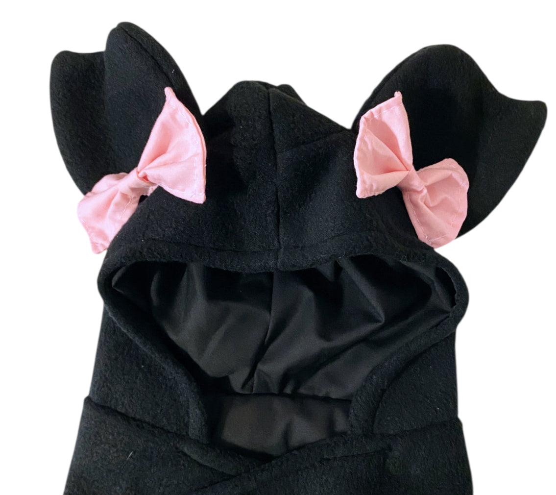 Bat costume with bows on white background