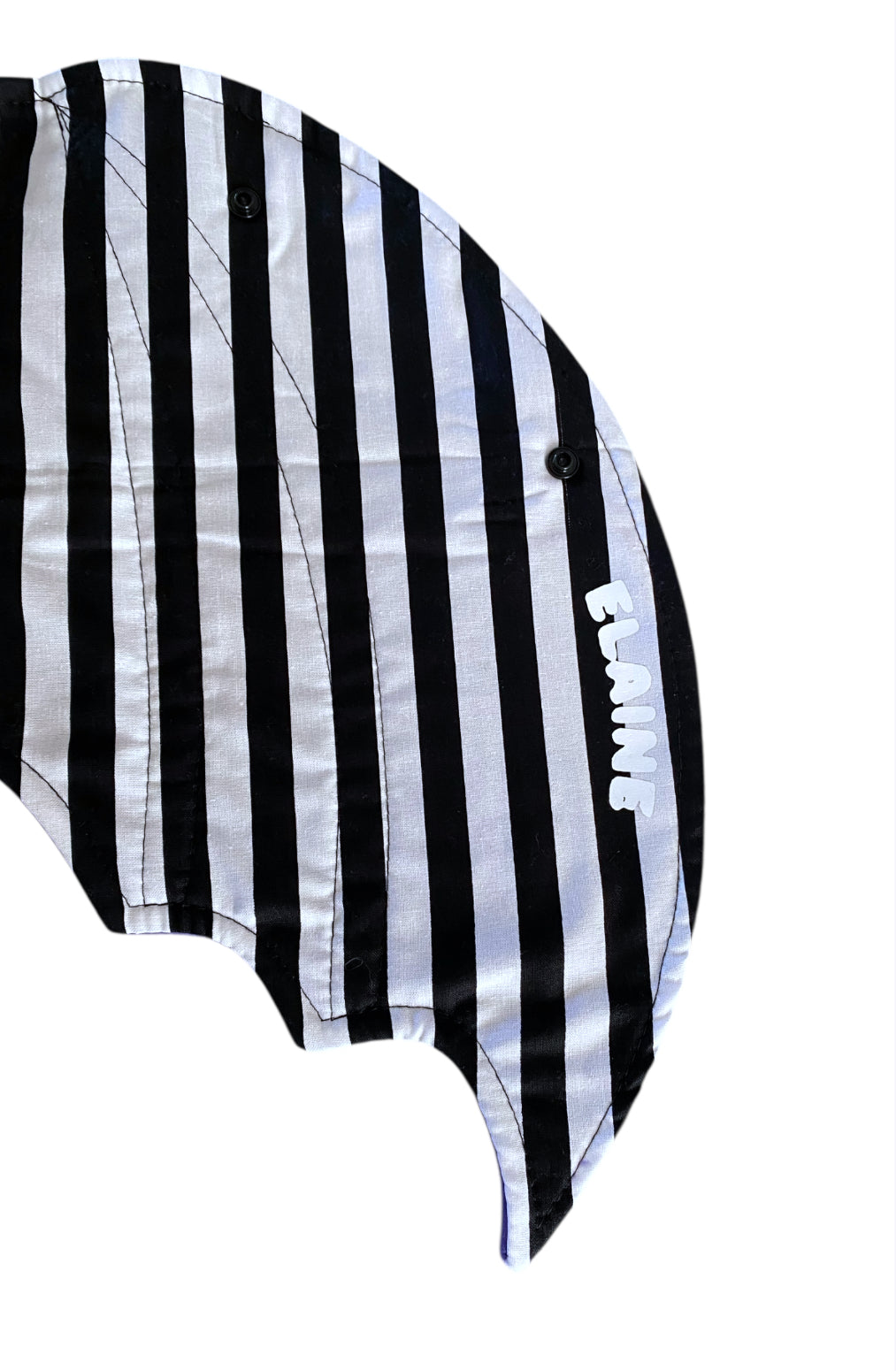 black and white stripe blanket with personalized name