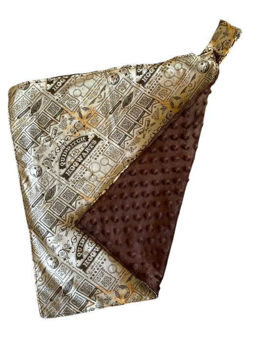 Patterned fabric with a textured brown back on a white background