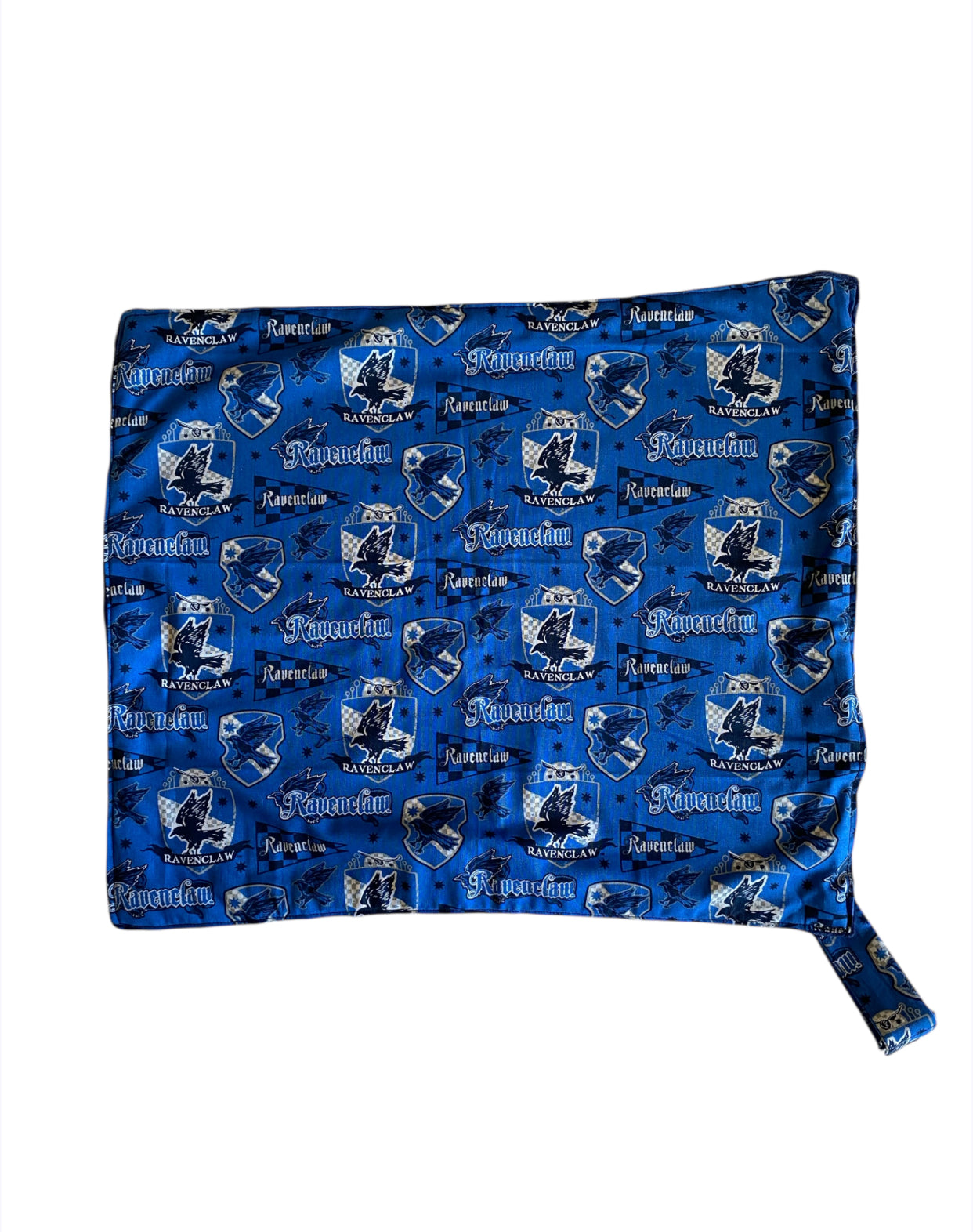 Blue blanket with ravenclaw  pattern on a white background