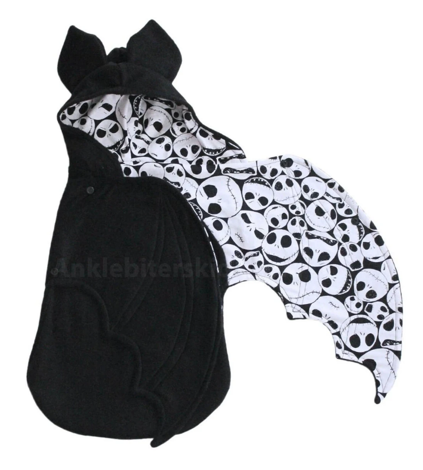 Newborn baby skeleton bat swaddle blanket