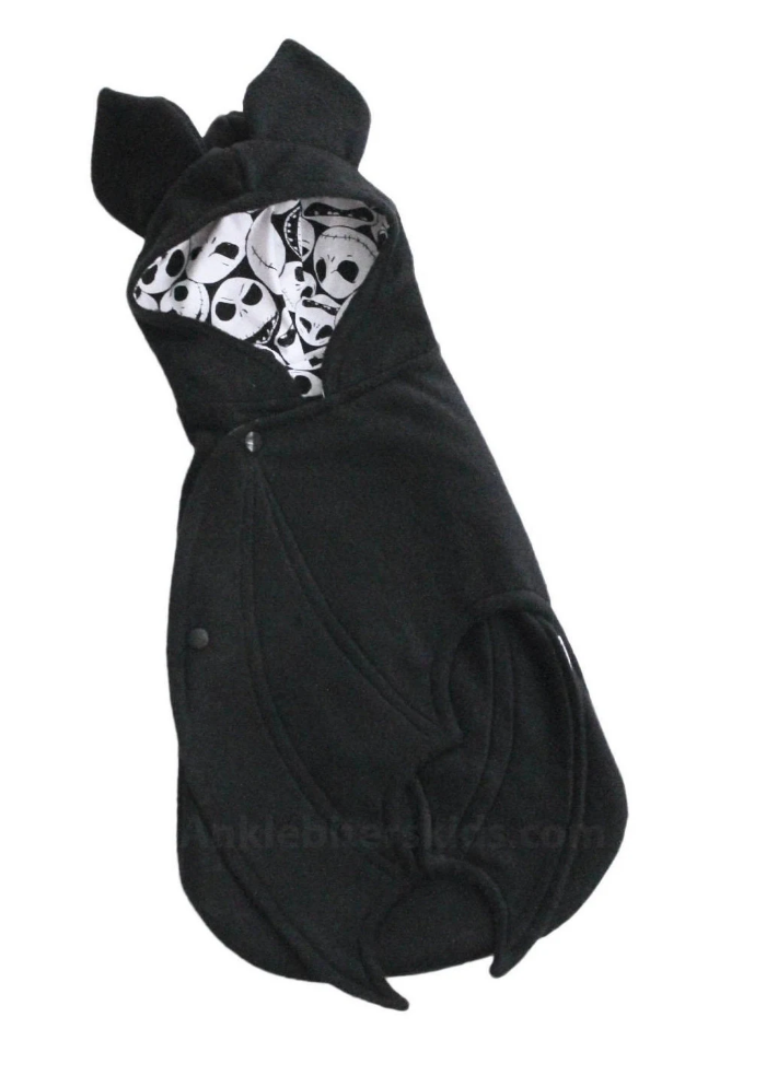 Newborn baby skeleton bat swaddle blanket