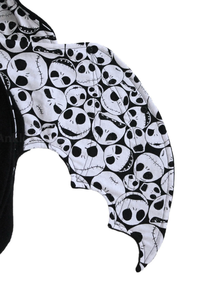 Newborn baby skeleton bat swaddle blanket