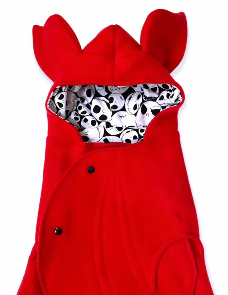 red bat ear hooded blanket