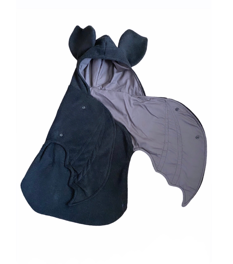 Goth baby bat blanket Charcoal Grey baby clothes newborn costume halloween