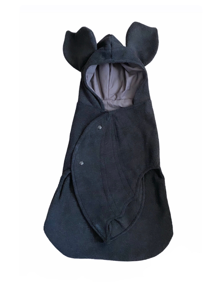 Goth baby bat blanket Charcoal Grey baby clothes newborn costume halloween