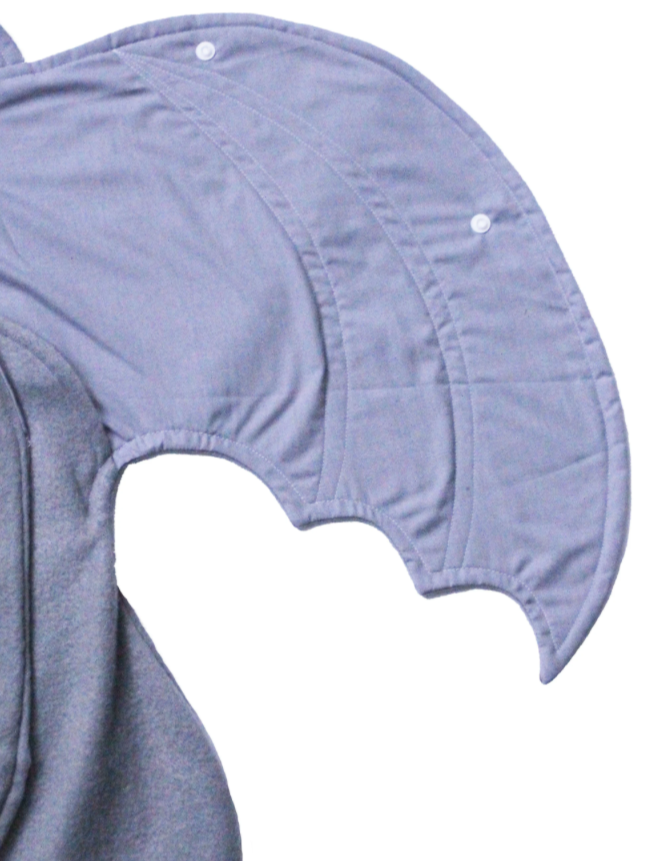 Light Grey Baby Bat Swaddle Blanket
