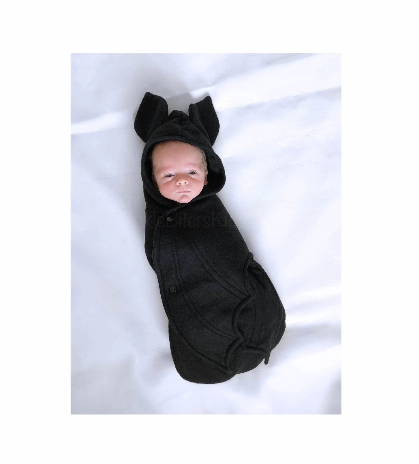 Newborn baby black bat swaddle blanket baby halloween costume October baby announcement