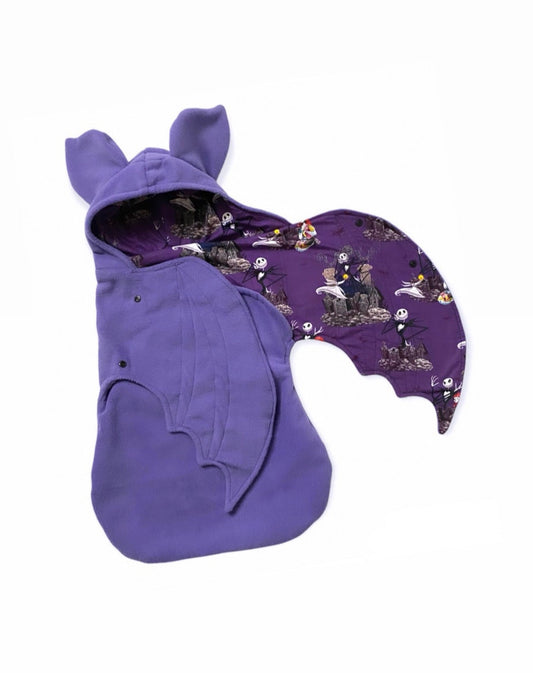 Purple Nightmare baby bat swaddle blanket / baby costume