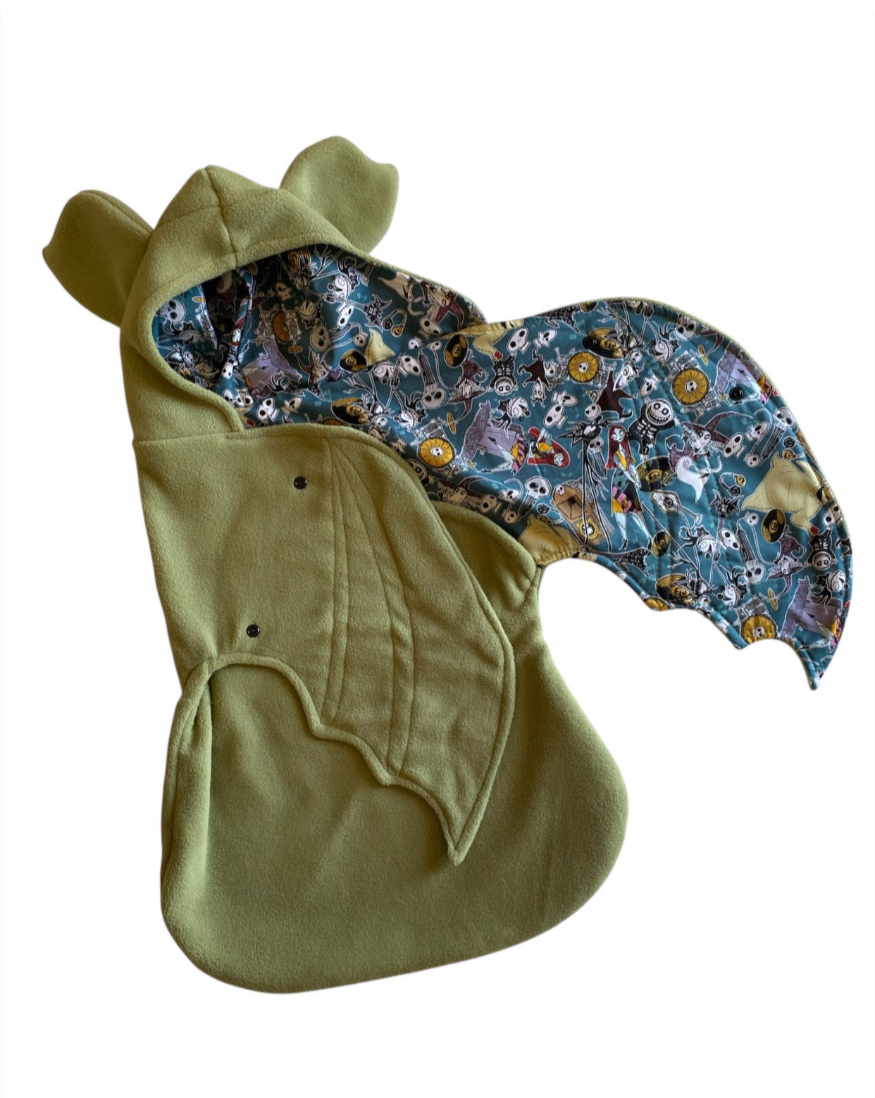 green bat swaddle blanket
