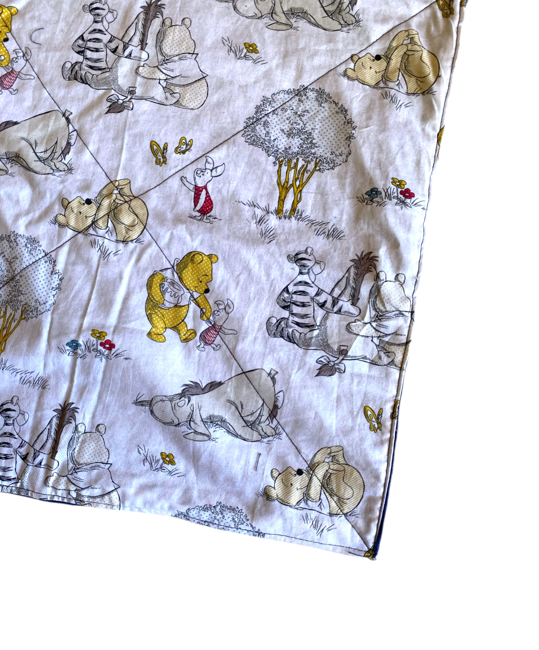 Fabric with cartoon characters on a white background
