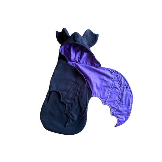 Newborn baby bat costume in dark purple and black / bat swaddle blanket / spooky baby