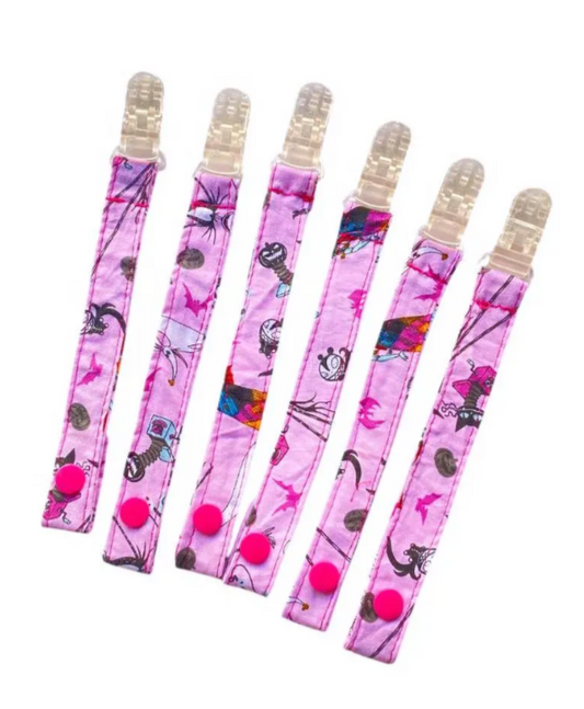 pink jack and sally pacifier clips