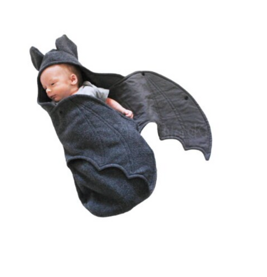 Goth baby bat blanket Charcoal Grey baby clothes newborn costume halloween