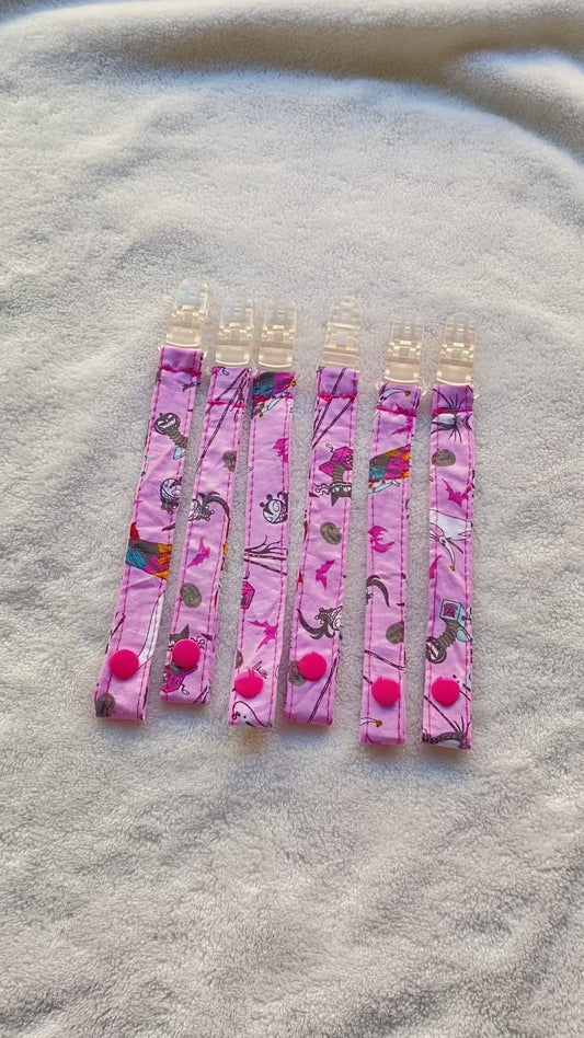pink pacifier clip